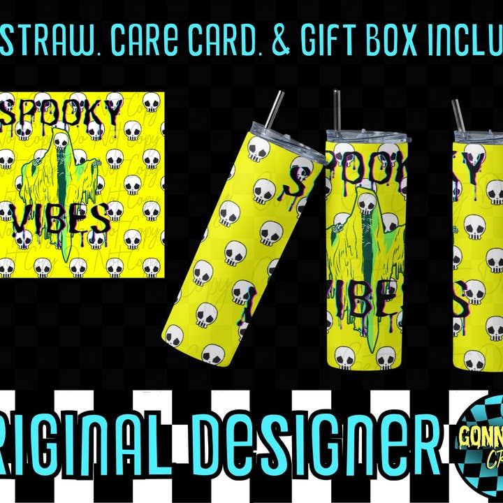 Spooky Vibes Halloween Collection Tumbler GGC Original Design for wholesale by Gonna Get Crafty