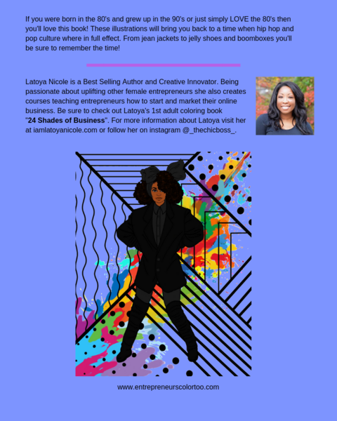 Entrepreneurs Color Too - Wholesale Coloring & Activity Book - Adult - 80's Ladies: Fashion &Trends from the 80's/90's1