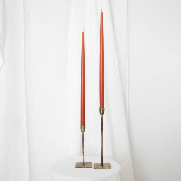 SOCCO Designs - Wholesale Tapered Candle/Candlestick - Taper Candles - Pair TERRACOTTA5