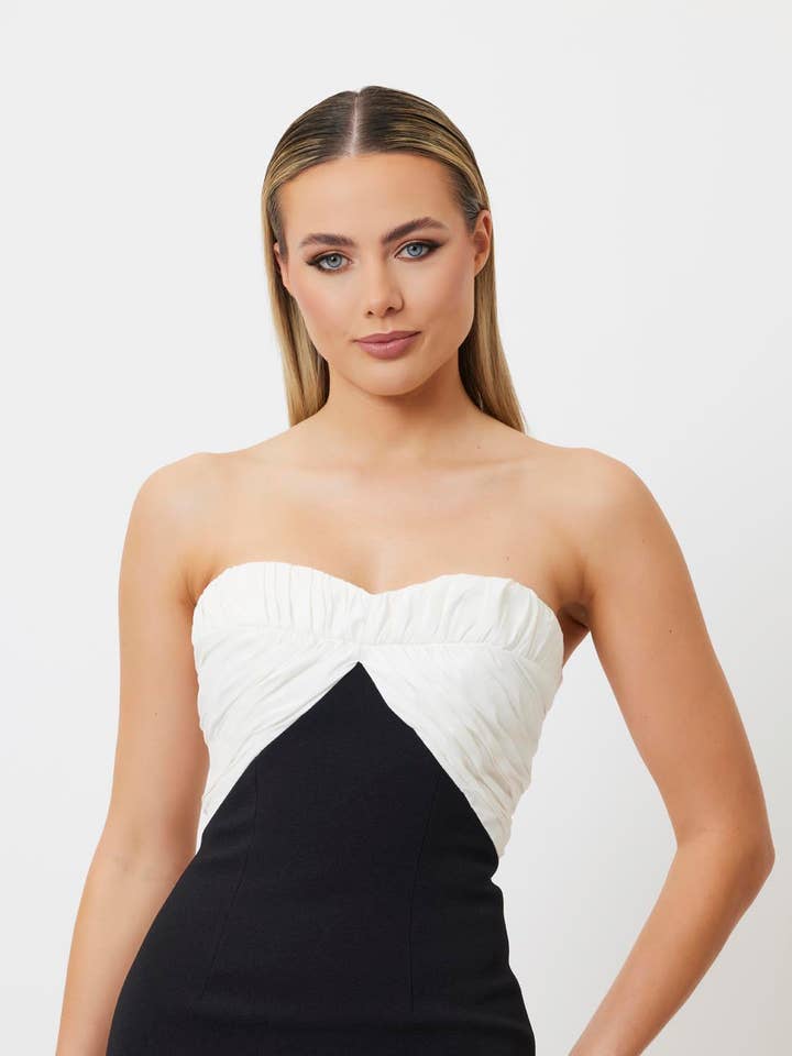 Bianca and Bridget - Wholesale Jurk - Dames - Caterina Midi Jurk Zwart/Wit5