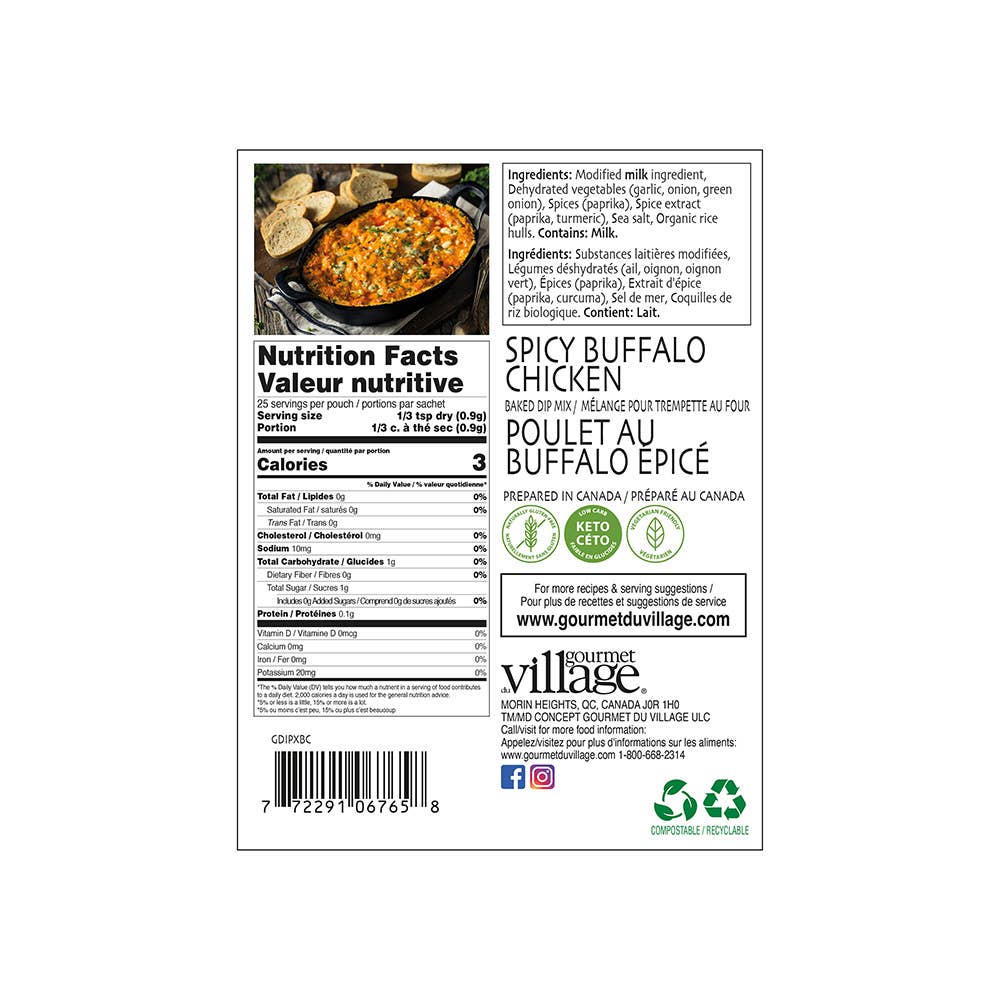 Gourmet Du Village - Wholesale Dip - Dip Spicy Buffalo Chicken Recipe Box2