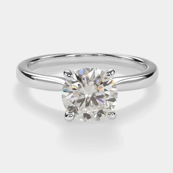 Solitaire Moissanite Engagement Ring in 925 Sterling Silver for wholesale by Perimade & Co. LLC
