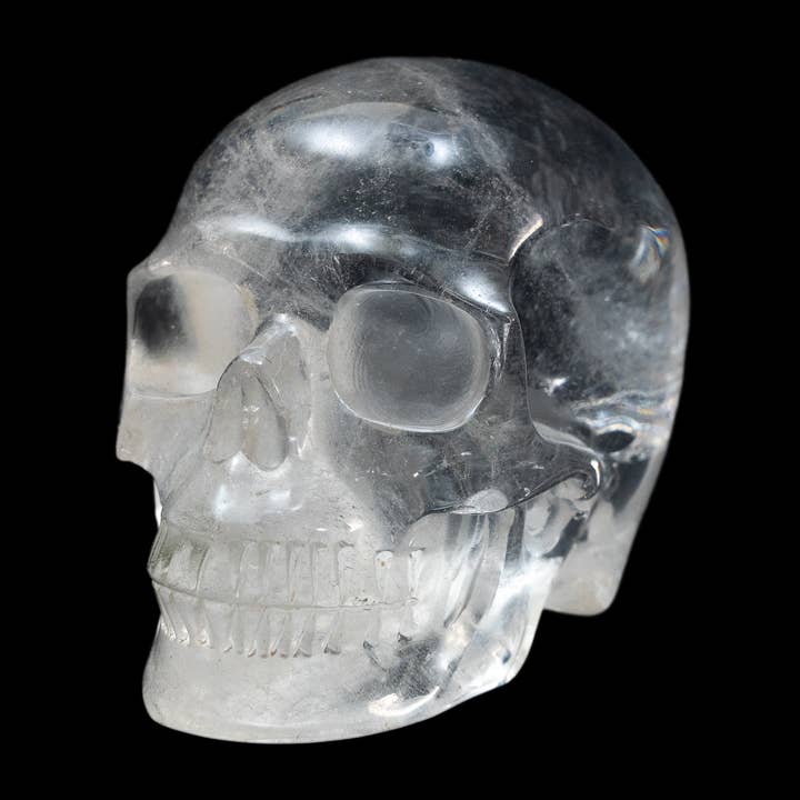 OddNot – wholesale Spiritual stone/crystal – AAA Clear Quartz Crystal Skull - Hand Carved 4.25" Skull