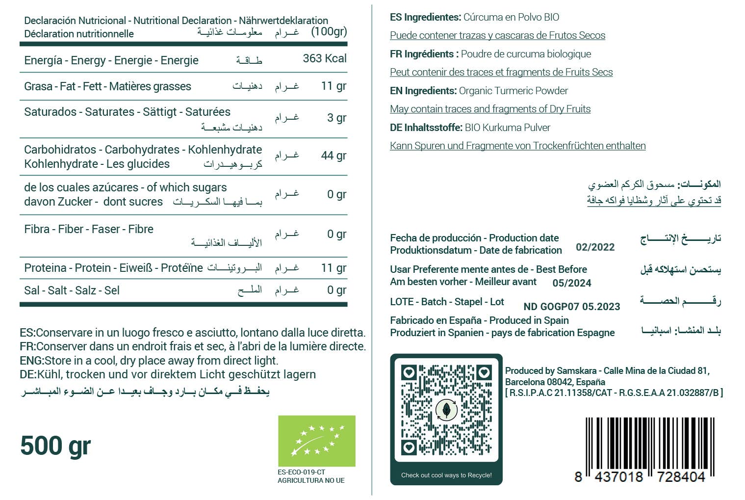 Samskara - Wholesale Protein/Superfood Powder - Turmeric Powder Medicinal Grade | Organic BIO3