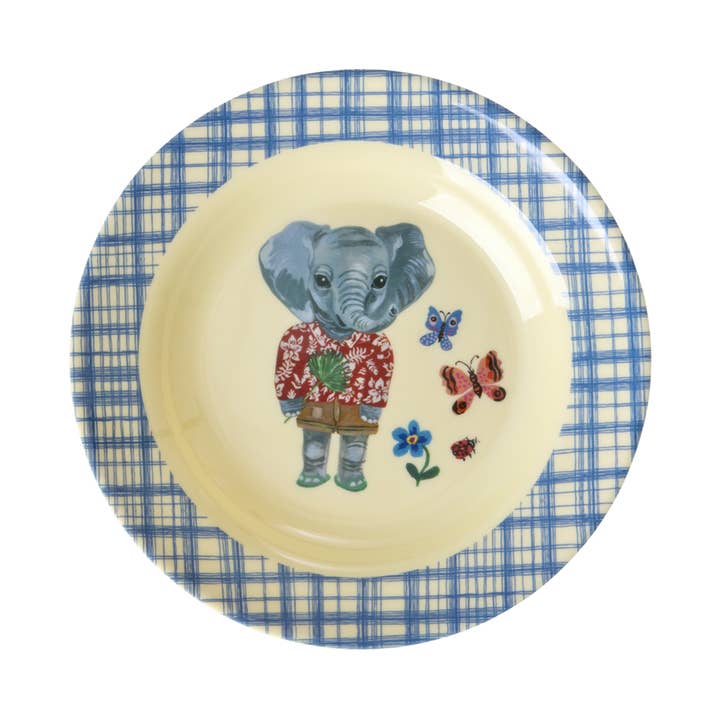 Melamine Kids Bowl | Nathalie Lété Blue Print - 8.4oz  for wholesale by RicebyRice