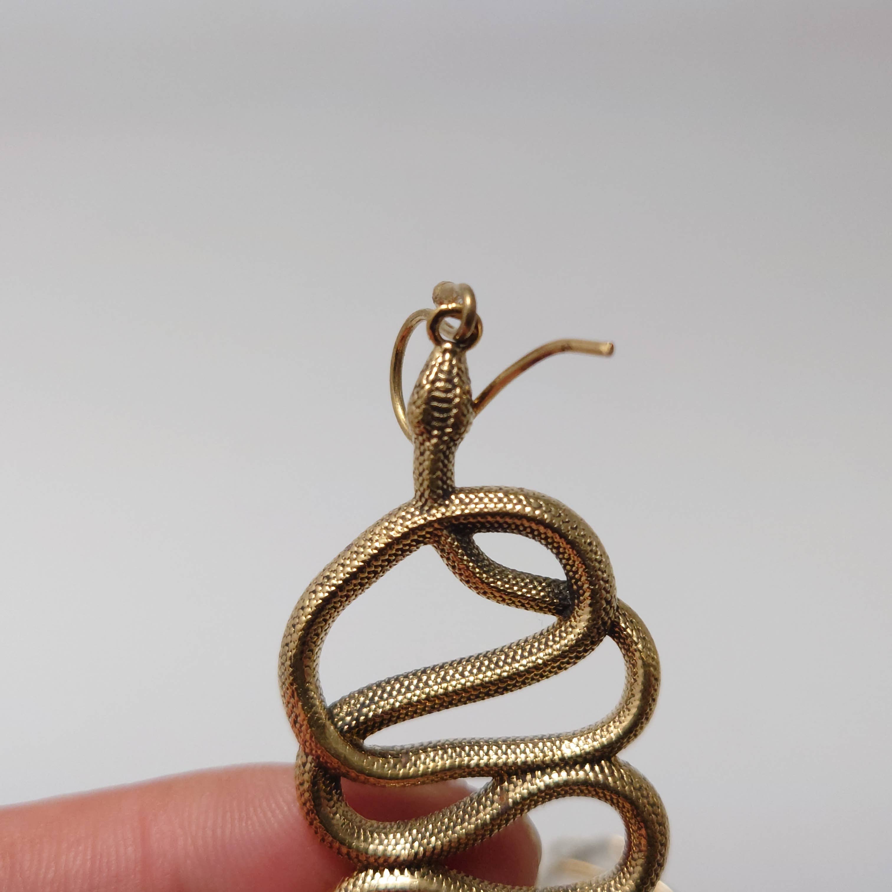 Tenzing Collections - Wholesale Dangle Earrings - Snake Earrings, Golden4