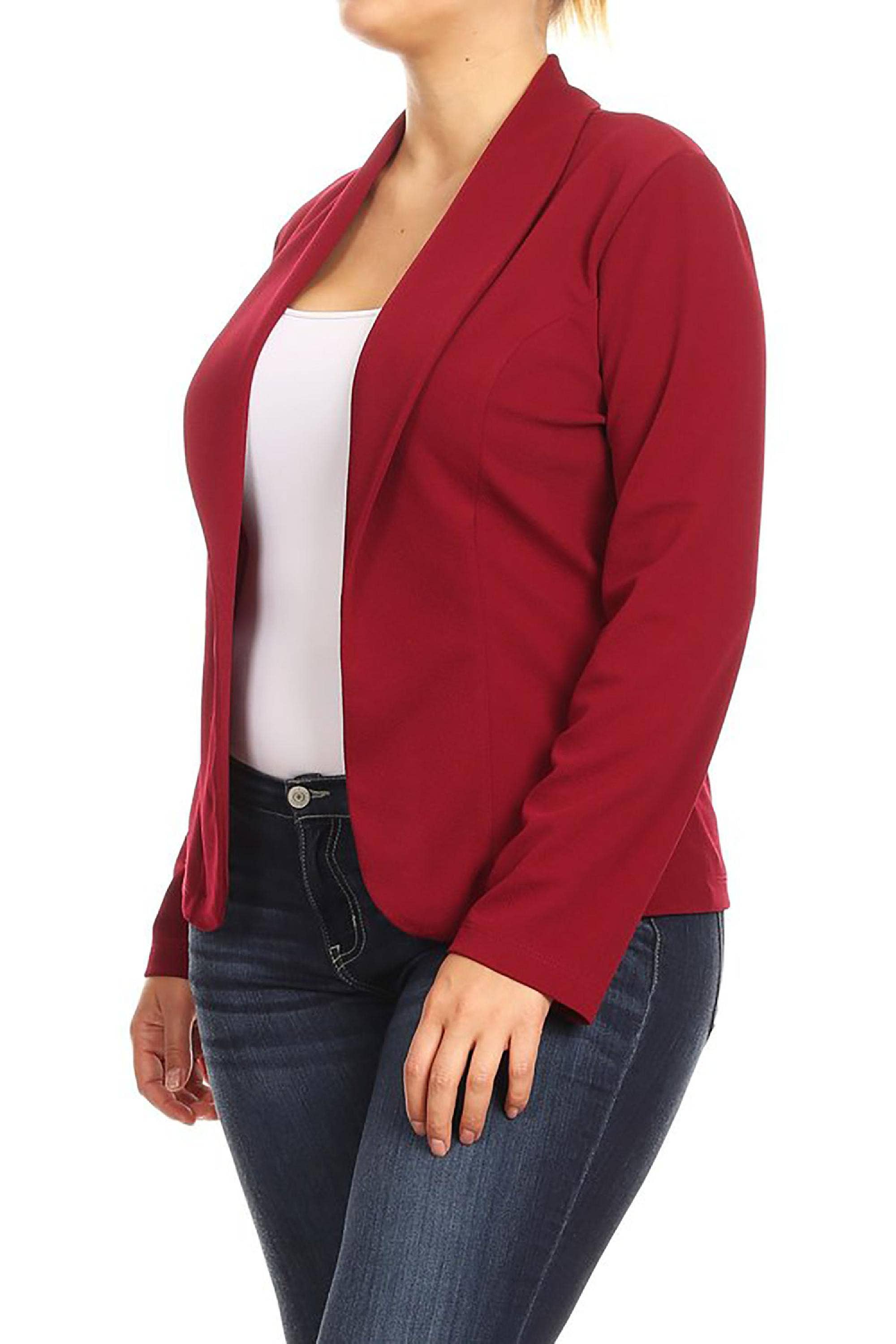 MOA COLLECTION - Wholesale Blazer - Women's - Women's Solid Casual Plus Size Trendy Blazer Jacket2