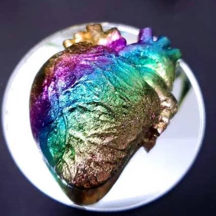 Carved Bismuth Anatomical Heart for wholesale by Celestial Avenue