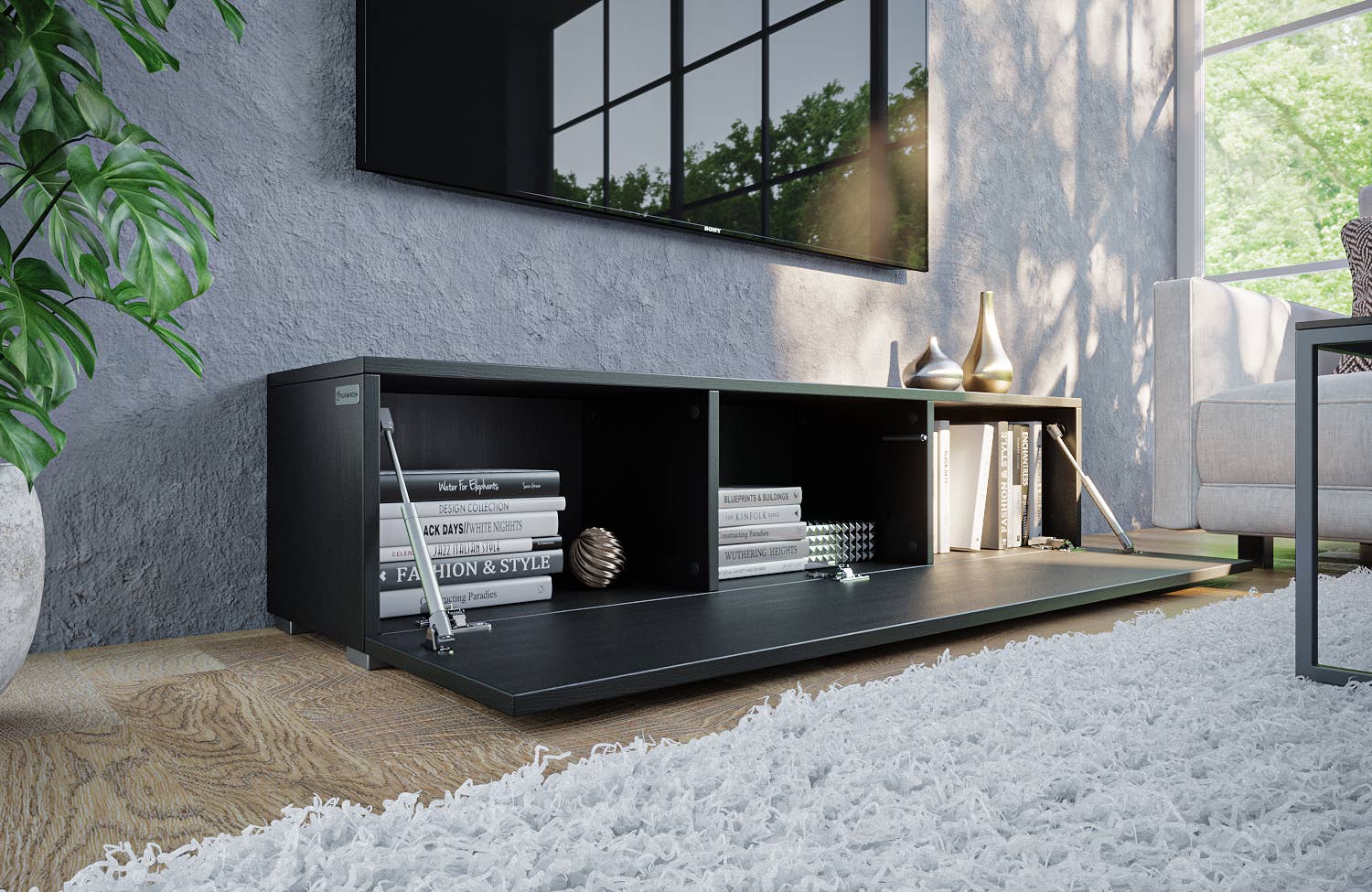 PLATAN ROOM - Wholesale Console Table - TV Cabinet TV Stand 140 cm Hanging or Standing2