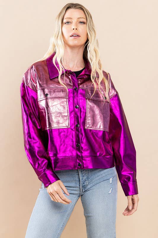TCEC - Wholesale Jacket - Women's - CJ6498S-PU Metallic Jacket1