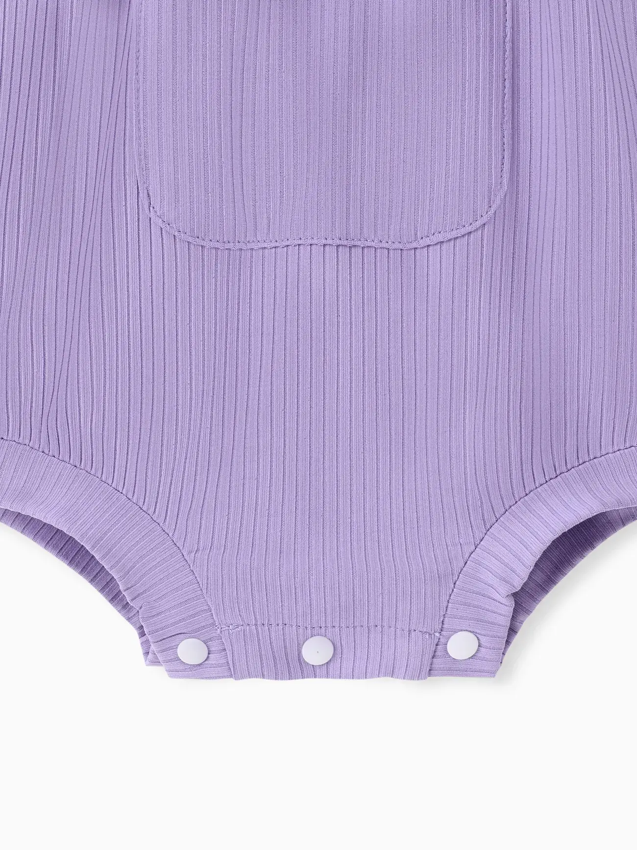 Purple Baby Pretty Candy Color Solid Pocket Decor Strappy Onesie for wholesale on Faire5