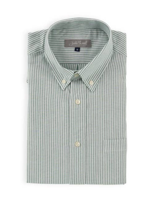 Camisa Oxford a rayas verdes para venta al por mayor de John Tweed Tailored