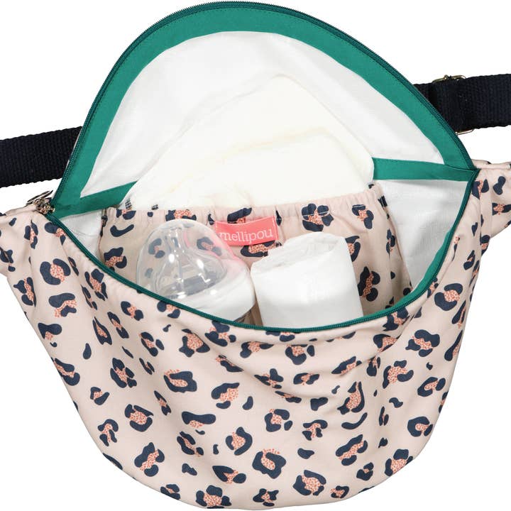 MELLIPOU - Wholesale Belt bag – Women’s - BUM BAG to change baby – ALL OVER LÉOPARD – Mum gift6