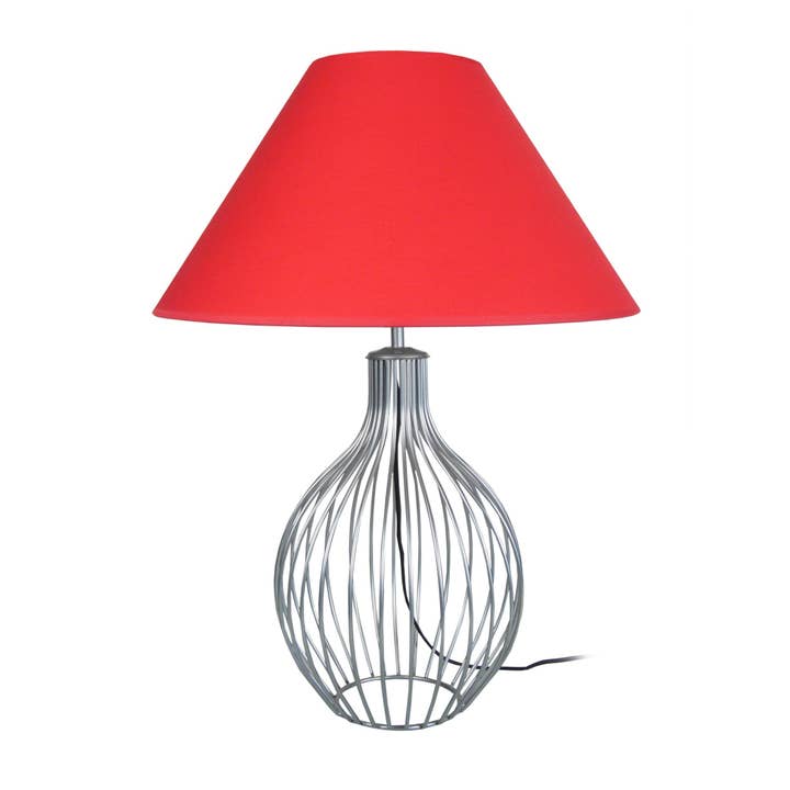 RUGBY - Lámpara de salón con alambre de aluminio y metal rojo para venta al por mayor de Tosel Shop