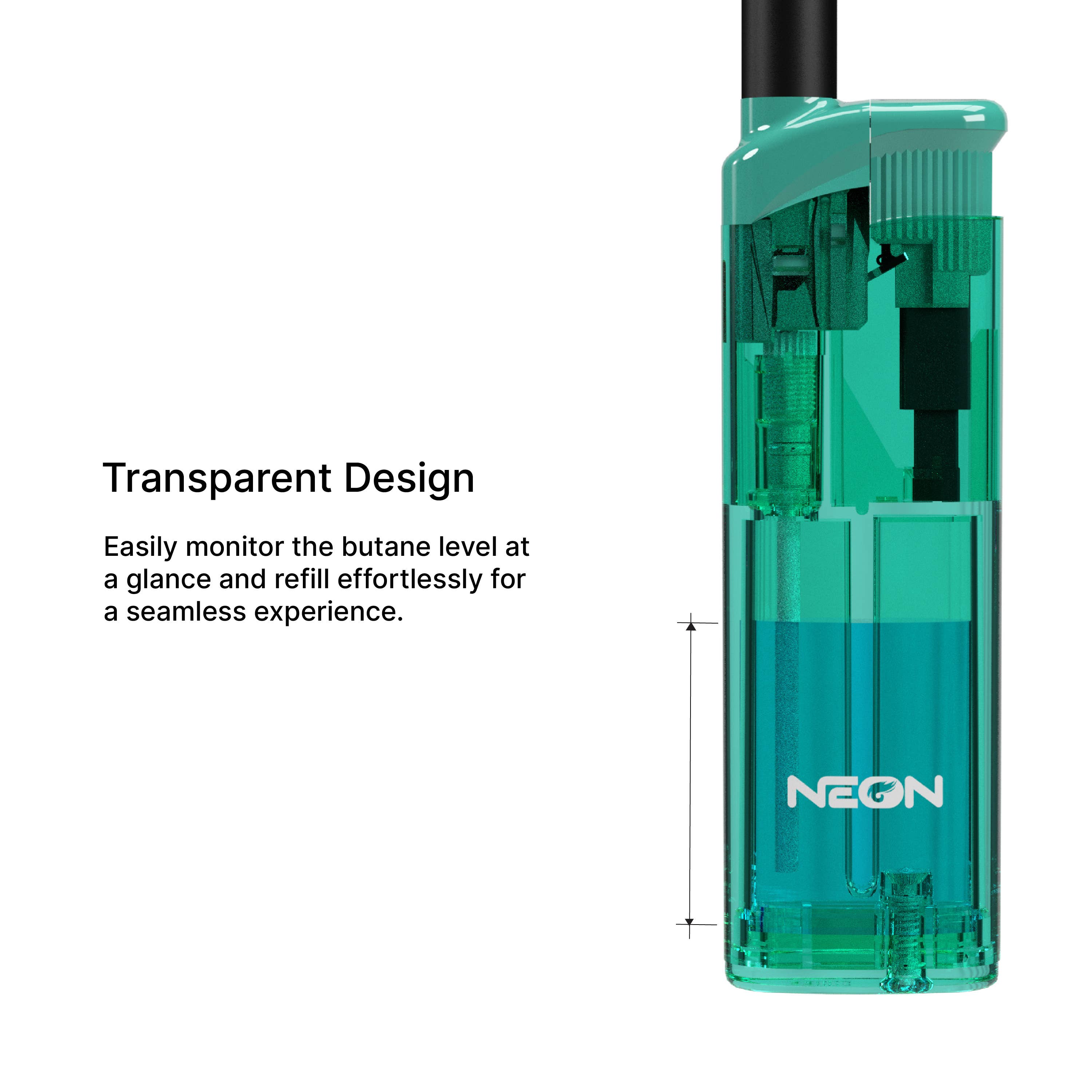 MK Lighter Company - Vendita all'ingrosso Accendini - Accendini a Fiamma Regolare Ricaricabili Neon 6BL4