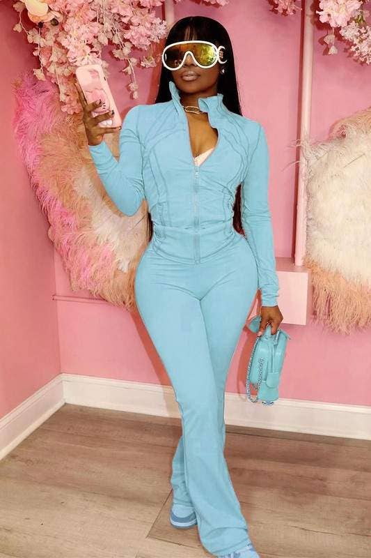 Flarix - Vente Combinaison – femme - Combinaison ajustée à manches longues zippée2