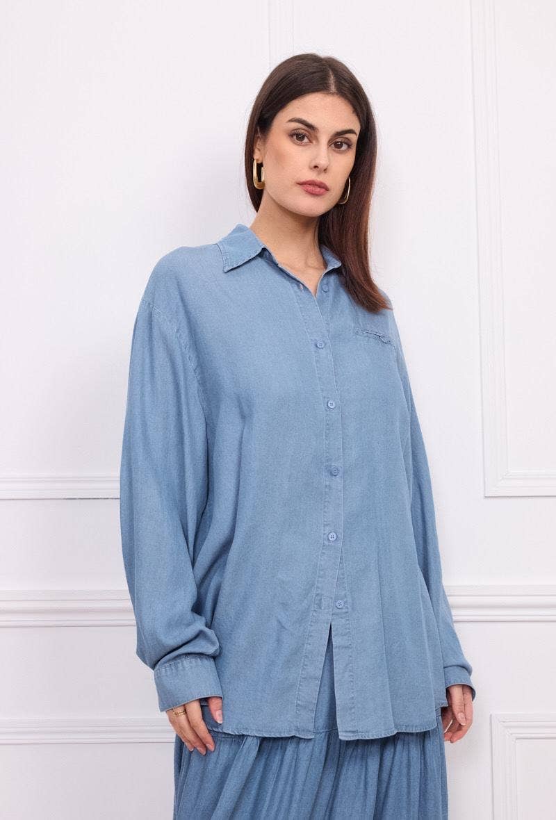 Lyocell denim blue shirt - Orice for wholesale on Faire3