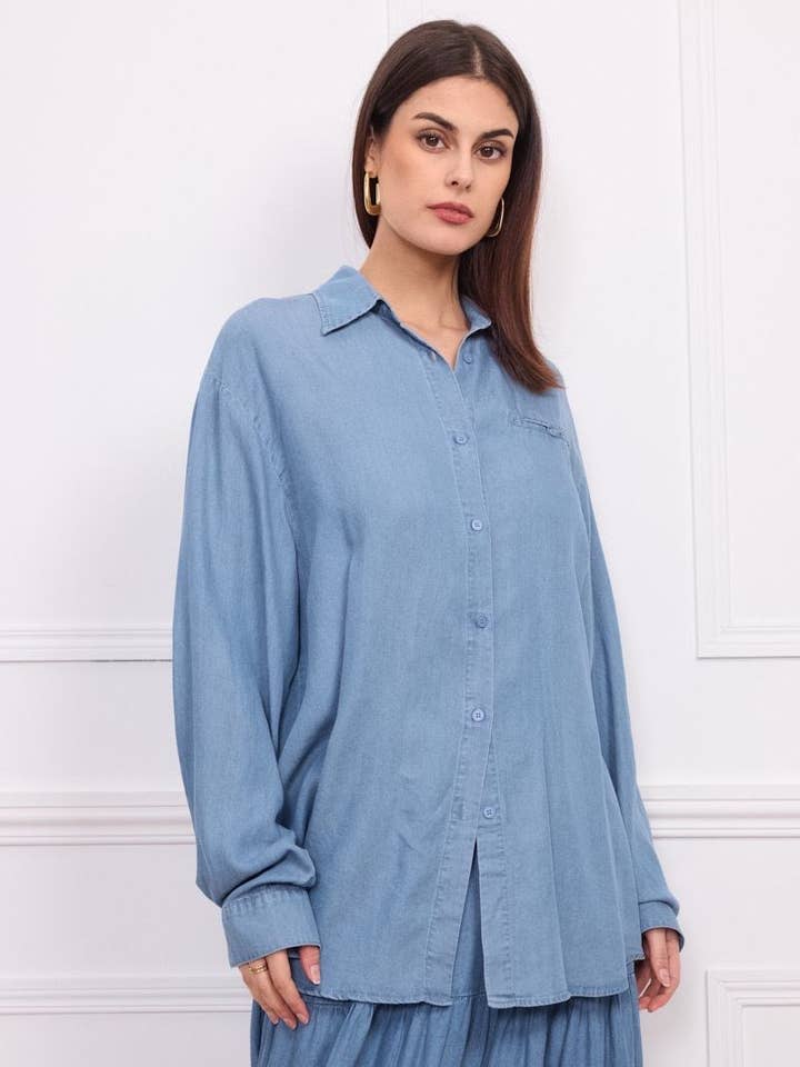 Lyocell denim blue shirt - Orice for wholesale on Faire3