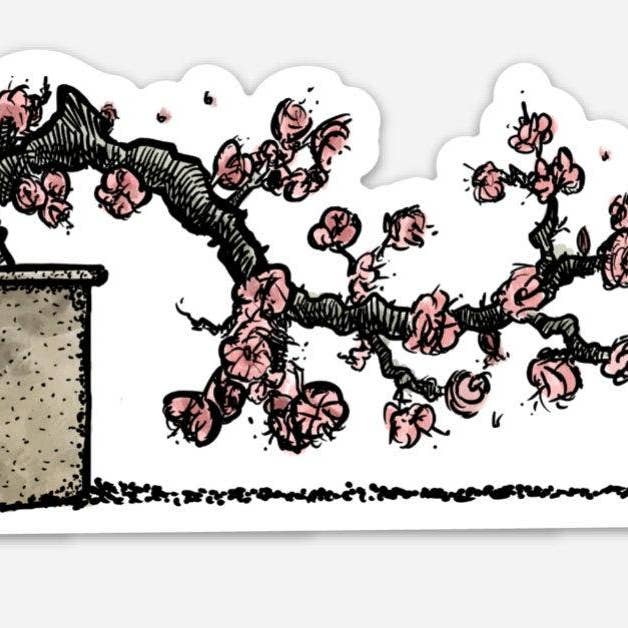 Bellavance Ink – Engroshandel Klistermærke – Cherry Blossom Bonsai Tree Vinyl Sticker Pen og blæk Tegning