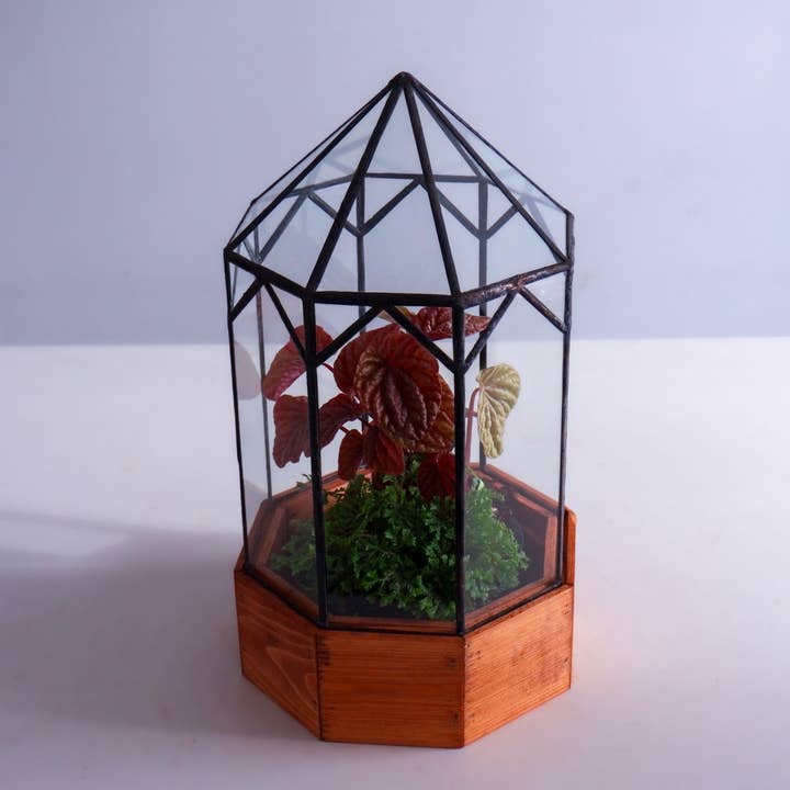 Leadhead Glass - Wholesale Terrarium - Gazebo Handmade Stained Glass Terrarium