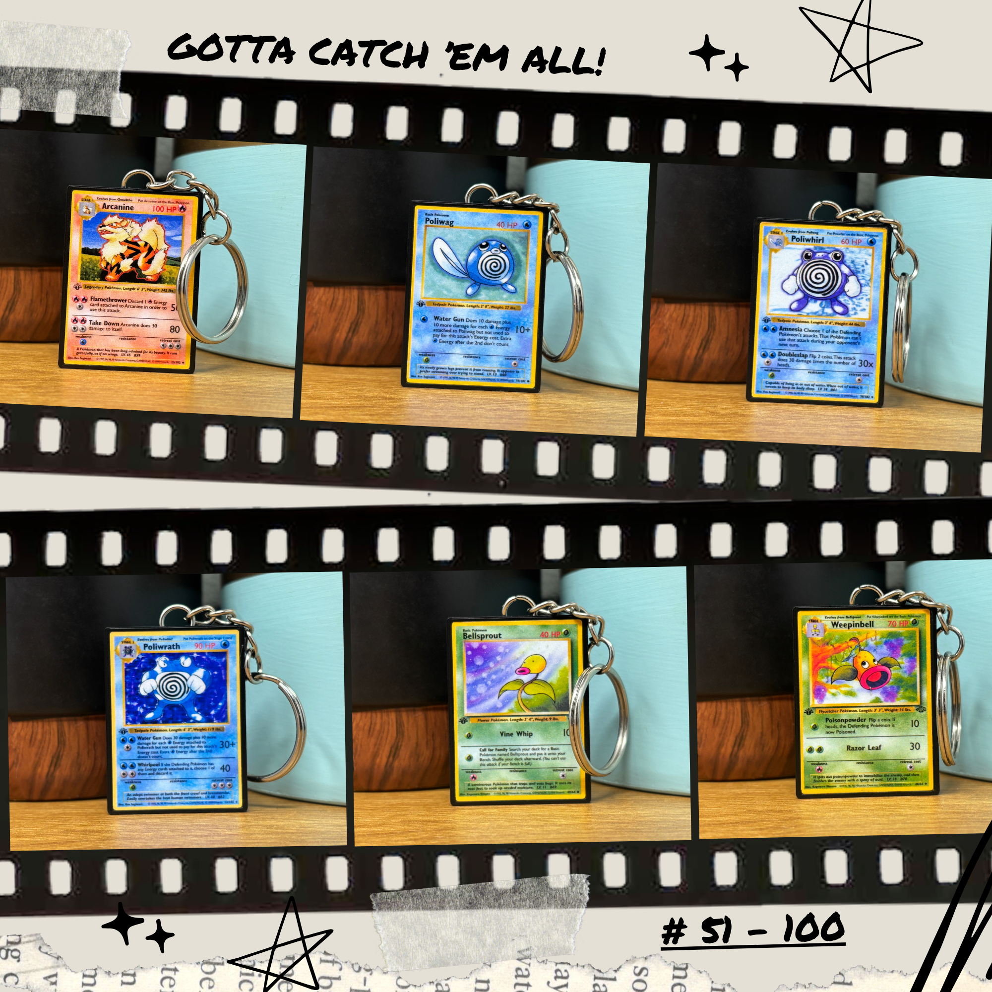 BitsyLabs - Wholesale Keychain - Unisex - Pokemon Card Keychains (51-100)3