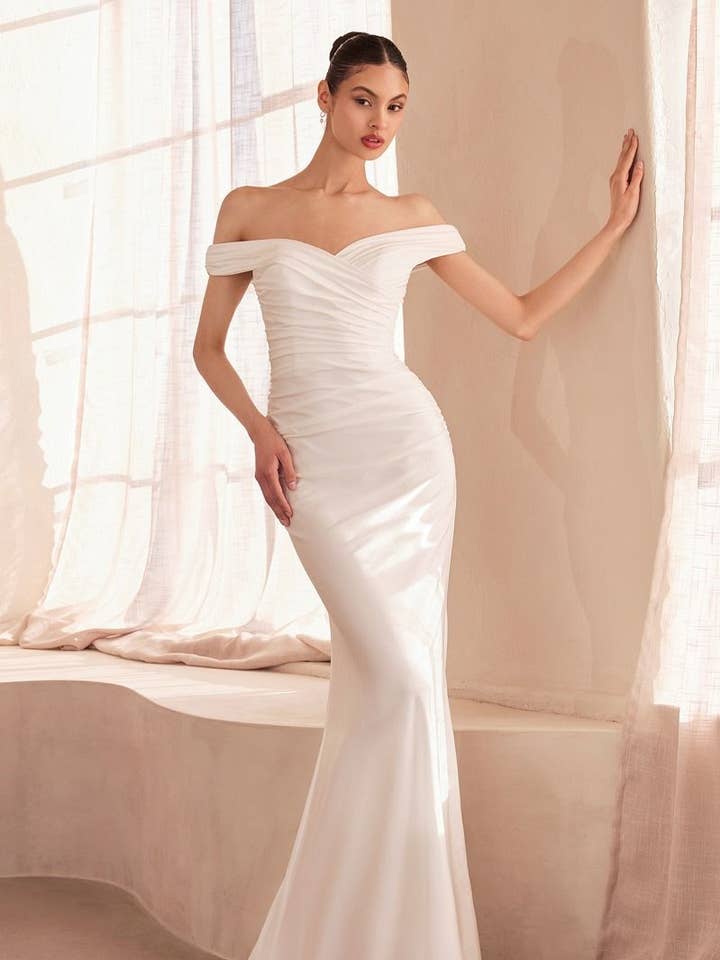 Stretch Satin Bridal Gown, Sculpted Silhouette and Timeless Appeal for wholesale by Tux-USA®