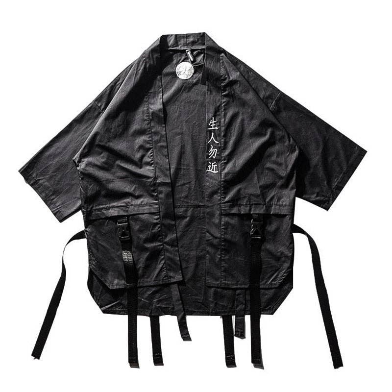 Black WSY5002 Samurai Kimono Shirt for wholesale on Faire8