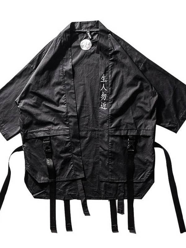Black WSY5002 Samurai Kimono Shirt for wholesale on Faire8