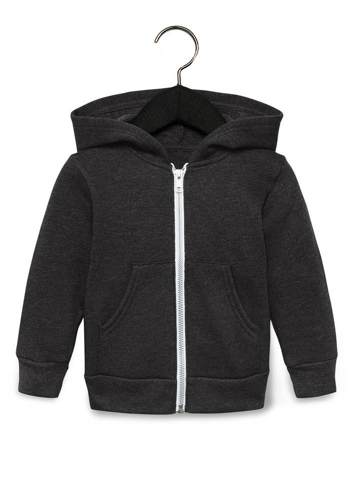 Total Apparel - Wholesale Hoodie - Kids - Bella + Canvas 3739T - Toddler Full-Zip Hooded Sweatshirt