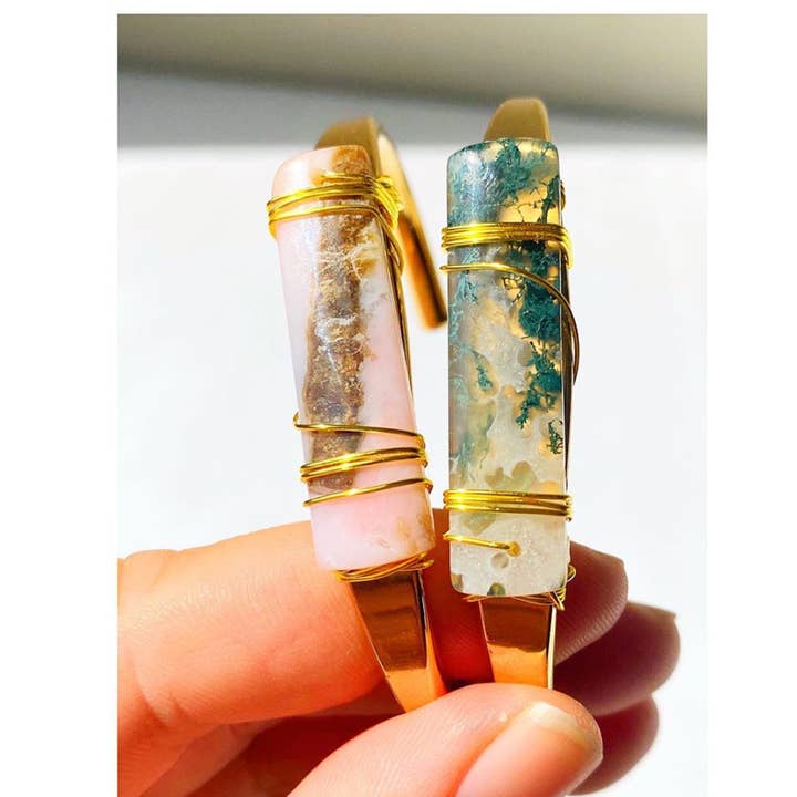 Crystal Cuff- Crystal Jewelry- Handmade Bracelet - Boho for wholesale by Etymology Jewelry