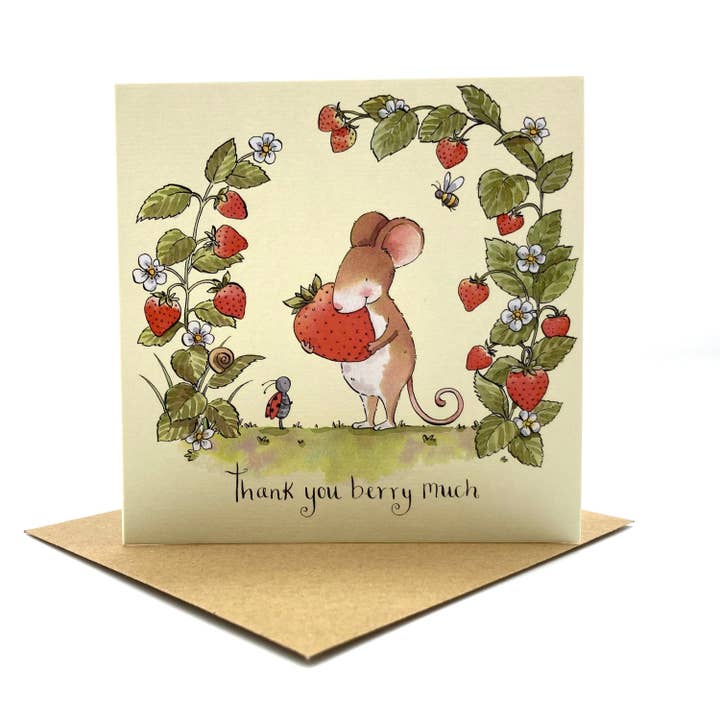 Thank You Card - Thank You Berry Much for wholesale by Ink and Snail Limited