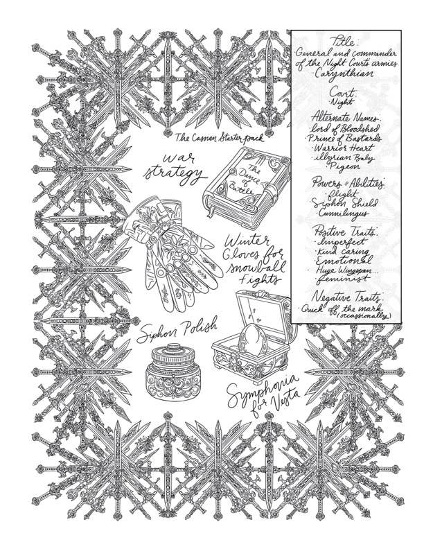 Liz Deleo - Full Time Side Hustle - Wholesale Coloring & Activity Book - Adult - The A Court of Thorns and Roses Adult Coloring Book3