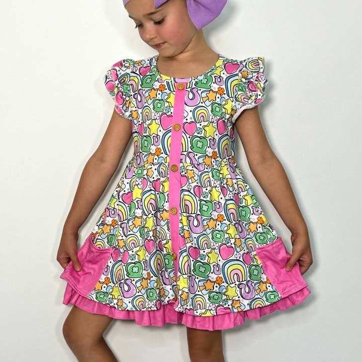 Good Luck Girls Dress for wholesale by Clover Cottage