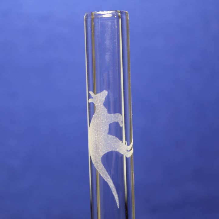 Graverat känguruglasstrå med rengöringsborste för wholesale av DrinkingStraws.Glass LLC