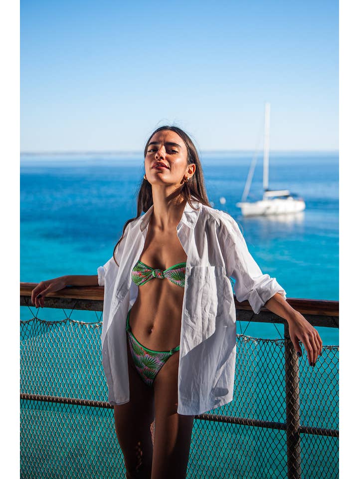 Lime Palm Leaf Pattern BRENDA PALME bikini for wholesale on Faire