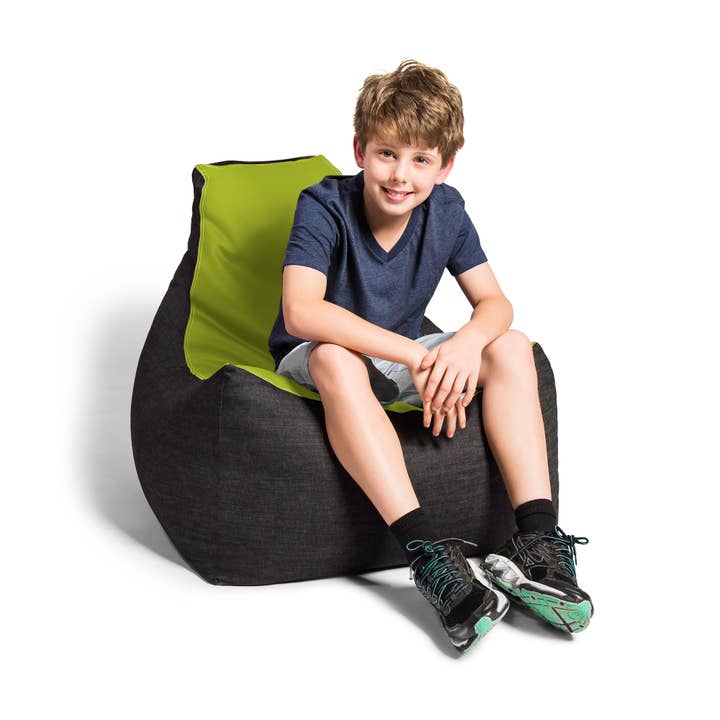 LuvU - Wholesale Chair - Jaxx Pixel Gamer Bean Bag Chair, Premium Vinyl / Dark Denim34
