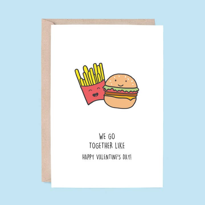 Valentine's Day Card: We Go Together | Burger for wholesale by Hey Hunny