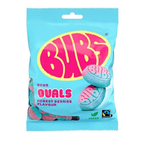 Bubs Sour Ovals Forest Berries (Made in Sweden) for wholesale by Swedish Godis Shop