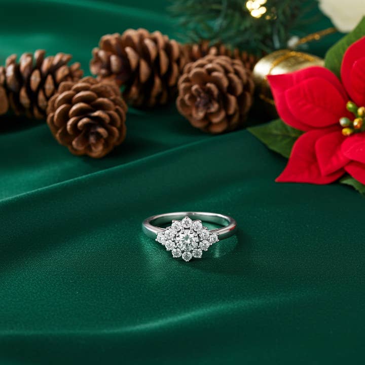 Anello da donna con fiore in argento sterling bianco con zirconi cubici da 1,00 ct di King Of Bling, misura 7. per la vendita all'ingrosso da parte di KING OF BLINGS