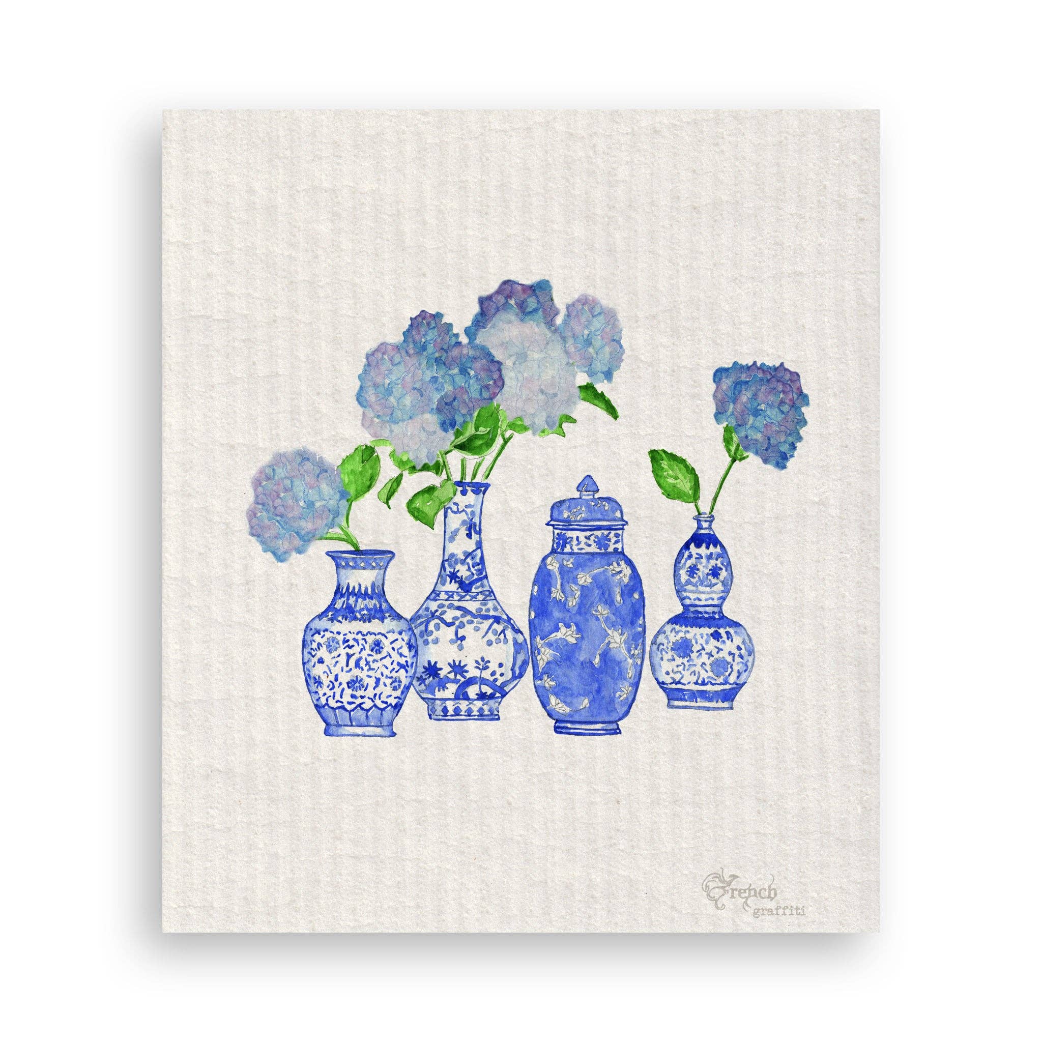 French Graffiti - Wholesale Theedoek - Hortensia Vaas Groepering16