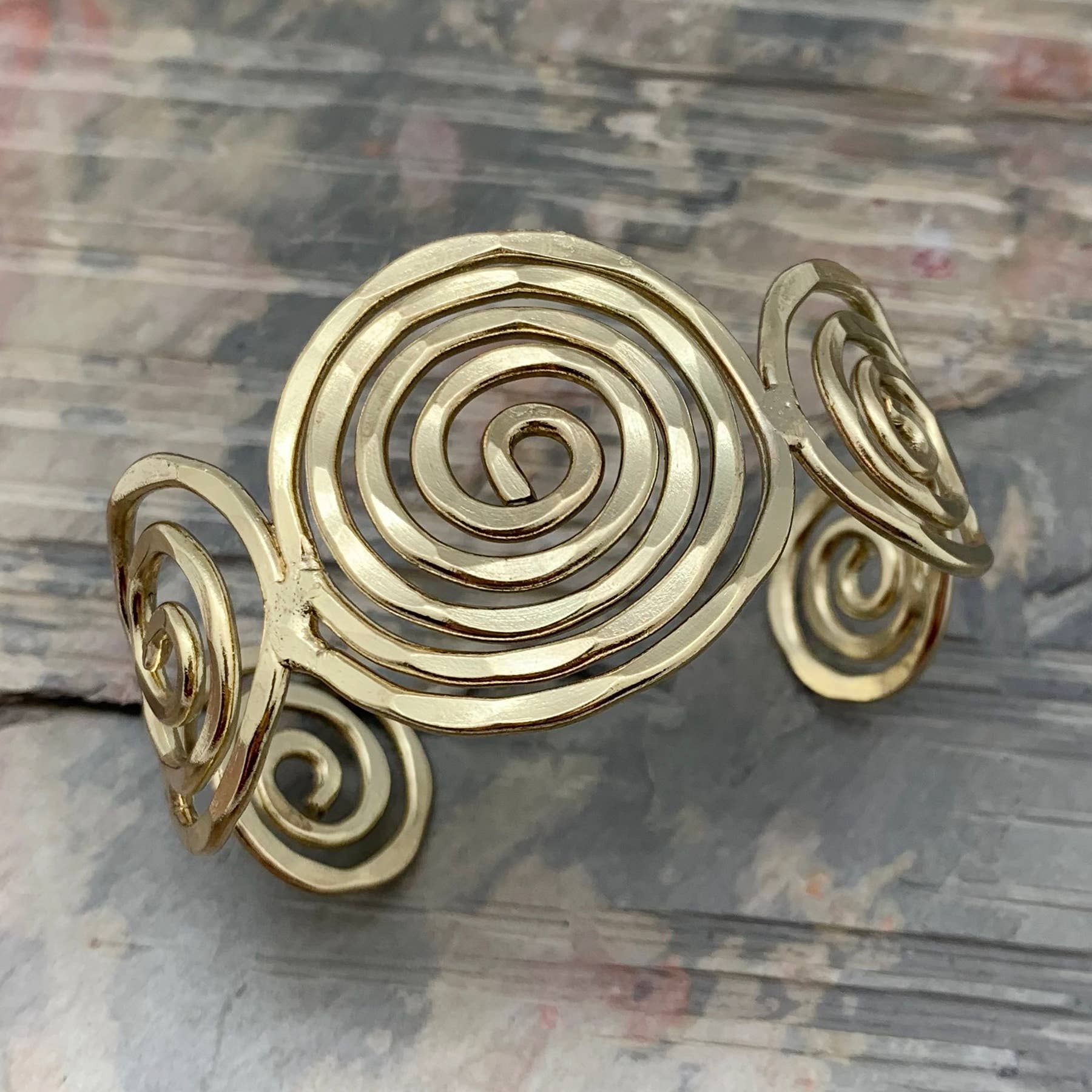 Anju Jewelry - Wholesale Cuff Bracelet - Gold Plated Adjustable Cuff Bracelet - Spiral Circles1