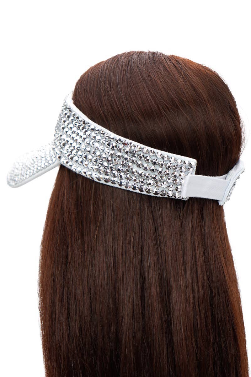 Cap Zone - Wholesale Visor - Women's - Full Bling Rhinestone Acrylic Velcro Visor14