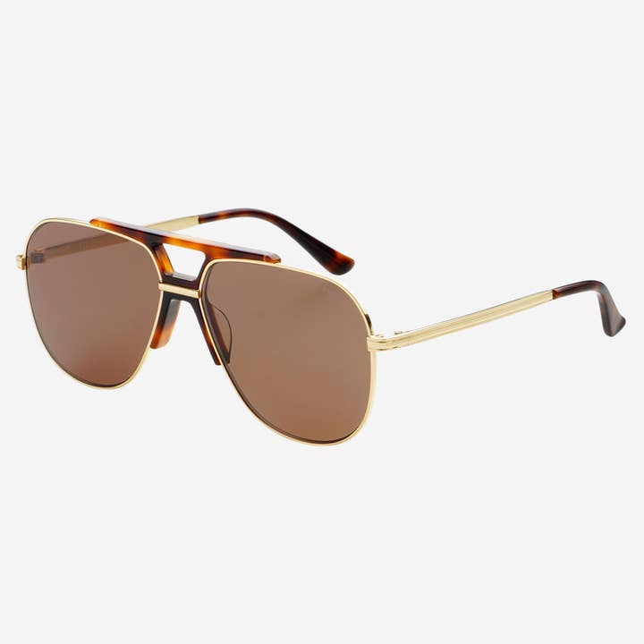 Dark Brown Logan ( NEW ) Acetate Aviator Unisex Sunglasses for wholesale on Faire2