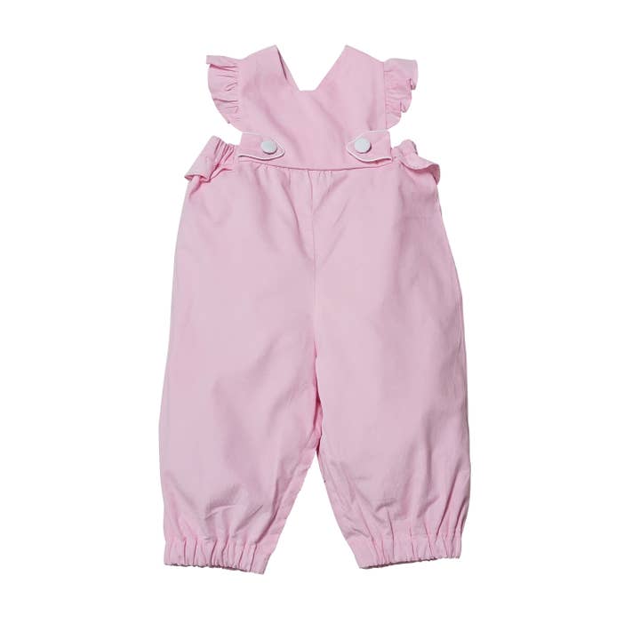 Girl's Pink Corduroy Romper for wholesale by Marco and Lizzy