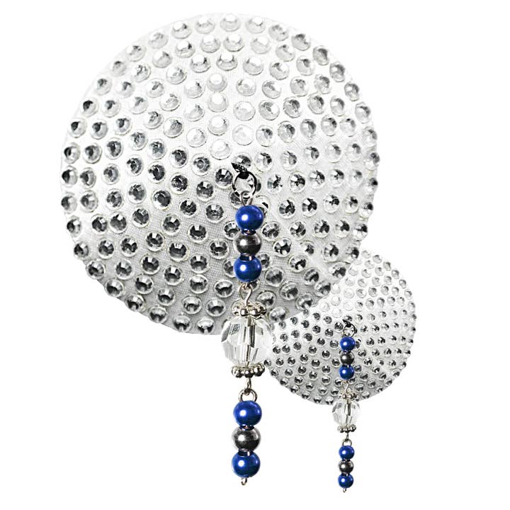 Copricapezzoli grandi cristalli rotondi - Perline blu per la vendita all'ingrosso da parte di Bijoux De Nip