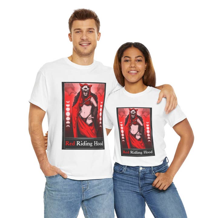 LVB Art - Wholesale T-Shirt (Graphic) - Unisex - Red Riding Hood Tarot (Front & Back Print) Unisex Heavy Cotton Tee50