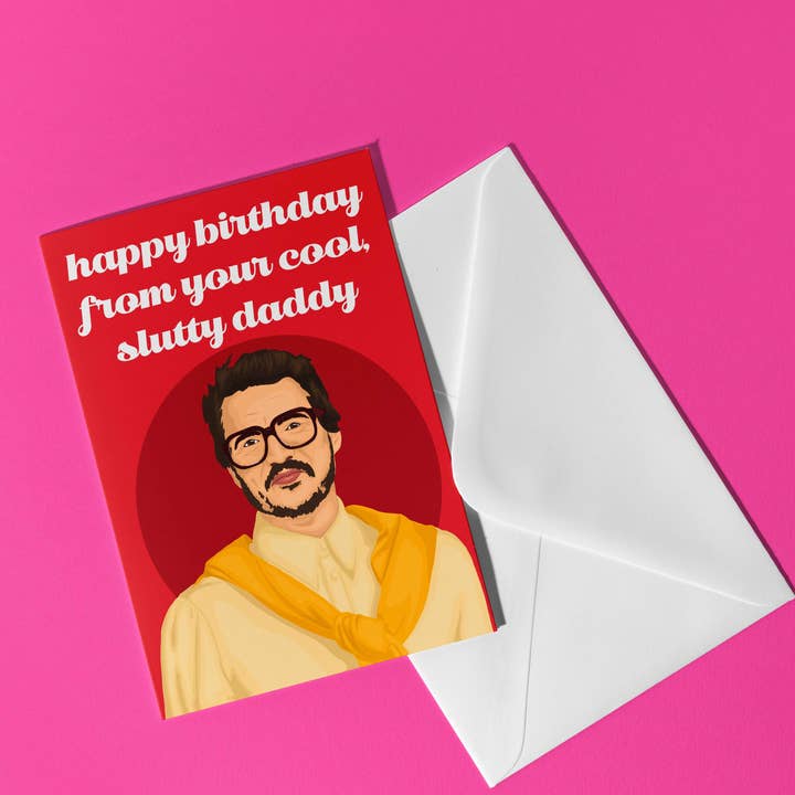 Pedro Pascal Daddy Greeting Card for wholesale by by Rosybum