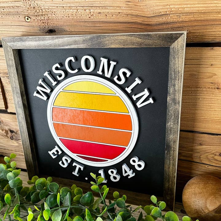 The Farmer's Wife - Wholesale Sign - Wisconsin Sunset | Wisconsin Art | Wisconsin Home Sign | Wis1