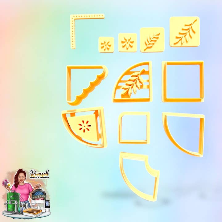 Bookcorner Floral Bundle Cutters Clay Cutter for wholesale by Roussell Prints and Demand LLC