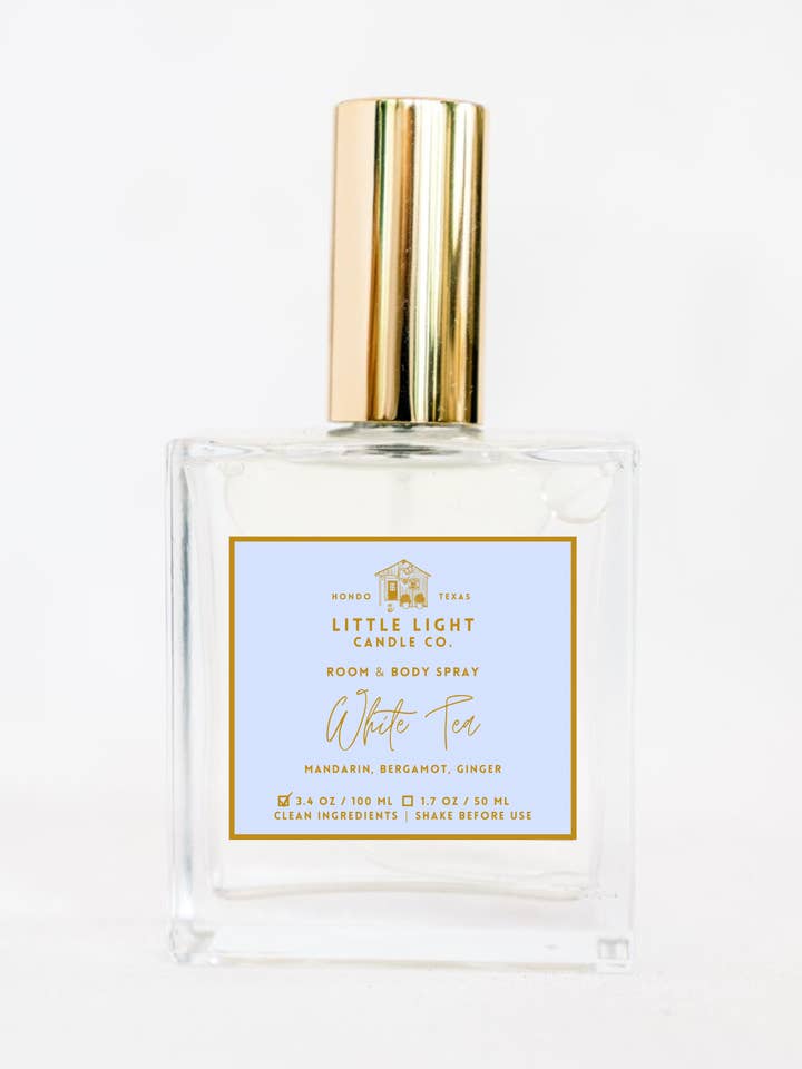 Spray pour salon de thé blanc et pour le corps pour la vente par Little Light Candle Co.
